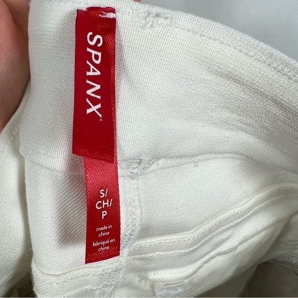 Spanx women’s Stretch Twill Wide Leg Pants size S cropped white - Picture 8 of 10